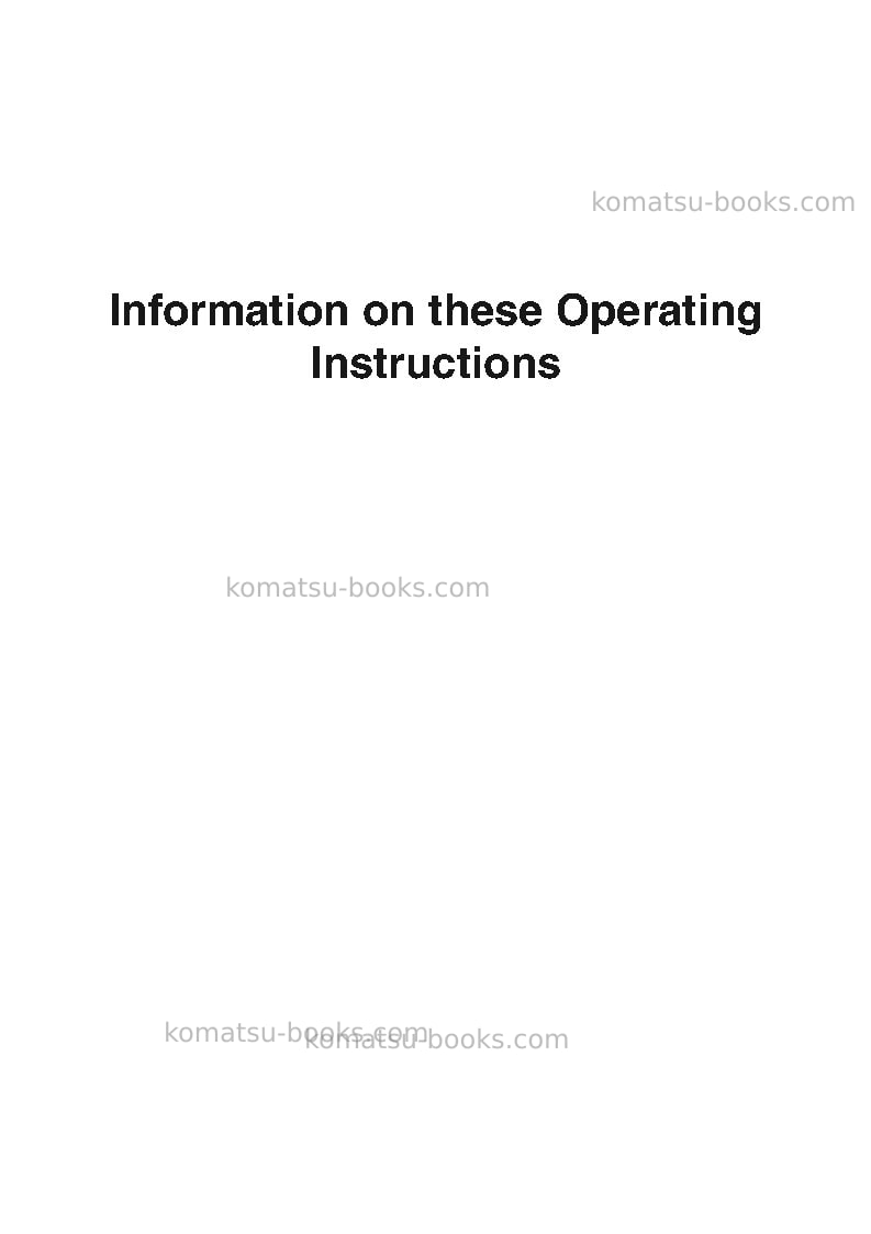 Komatsu wa65-3deu Operation manual cover Page 7 Komatsu wa65-3deu Operation manual cover Page 7