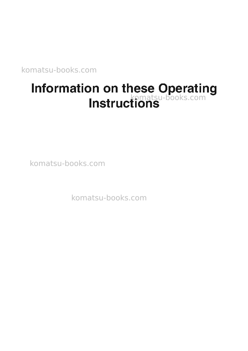 Komatsu wa75-3deu Operation manual cover Page 7 Komatsu wa75-3deu Operation manual cover Page 7