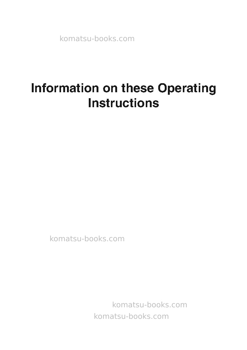 Komatsu wa75-3deu Operation manual cover Page 7 Komatsu wa75-3deu Operation manual cover Page 7