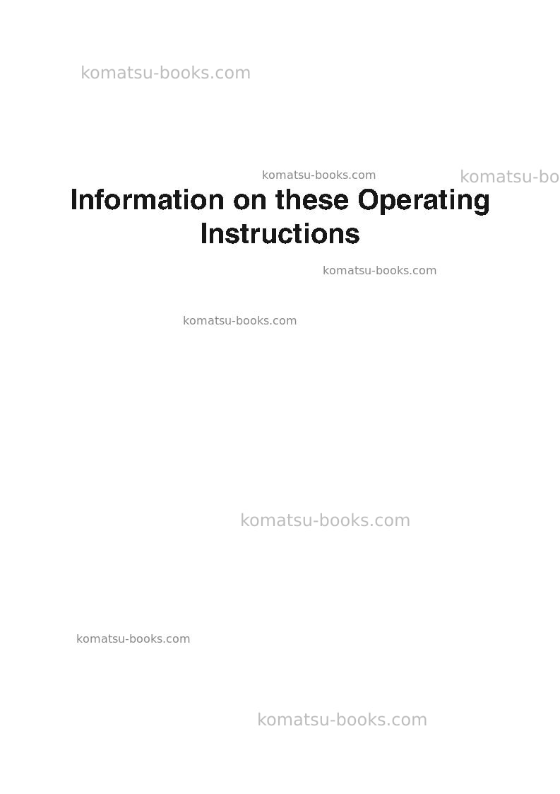 Komatsu wa90-3deu-h Operation manual cover Page 7 Komatsu wa90-3deu-h Operation manual cover Page 7