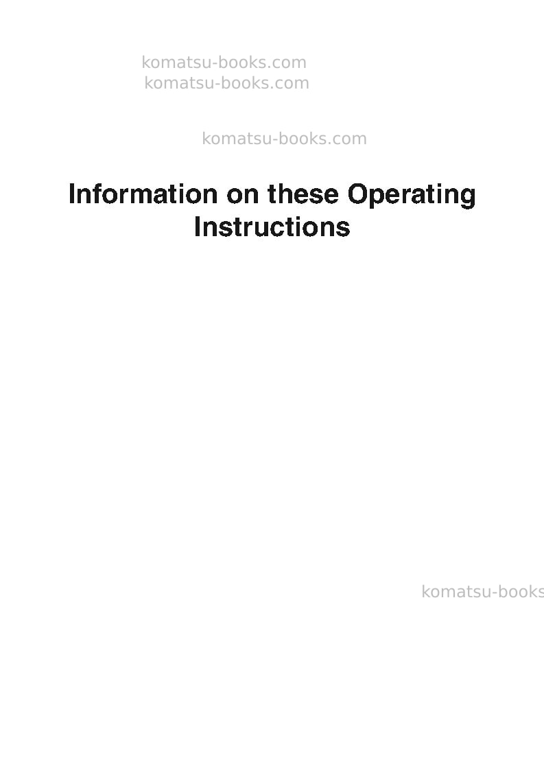 Komatsu wa90-3deu-h Operation manual cover Page 7 Komatsu wa90-3deu-h Operation manual cover Page 7
