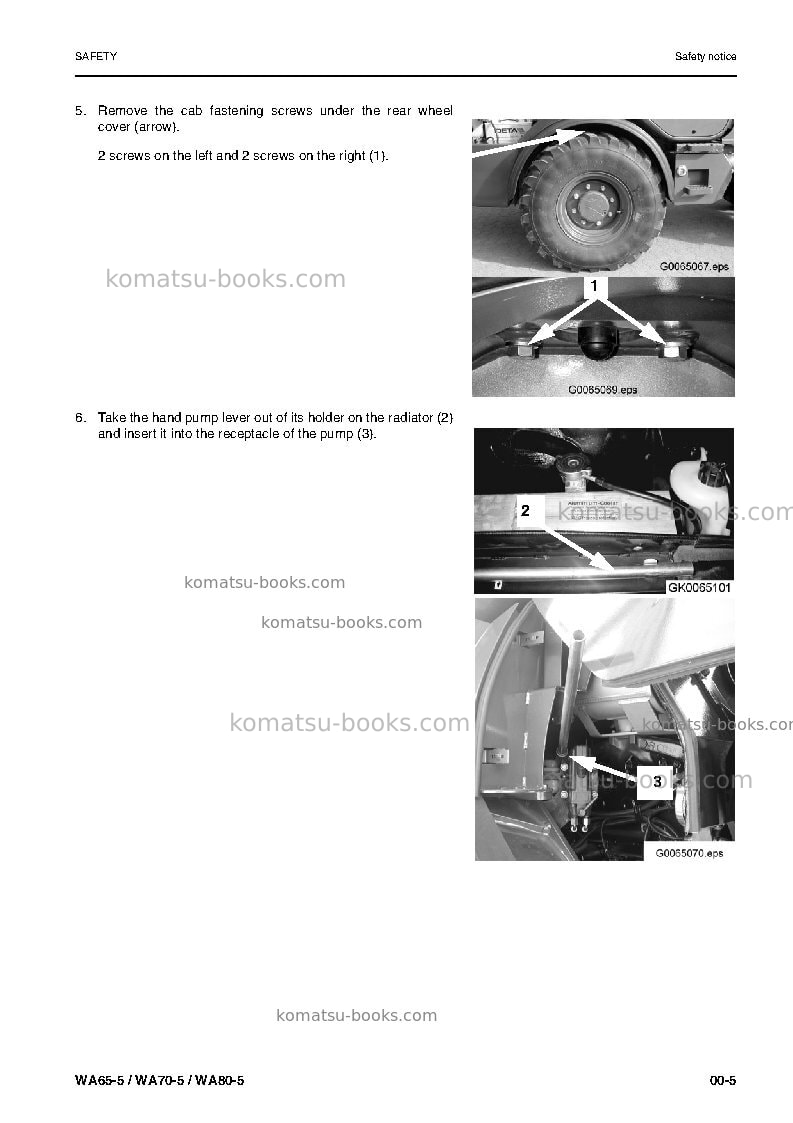 Komatsu wa65-5deu Repair & maintenance cover Page 7