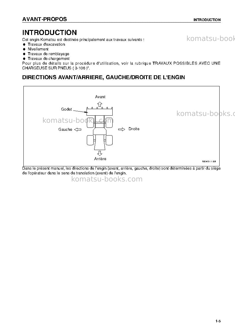 Komatsu wa380-5deu-h Manuel d'utilisation couverture Page 7 Komatsu wa380-5deu-h Manuel d'utilisation couverture Page 7