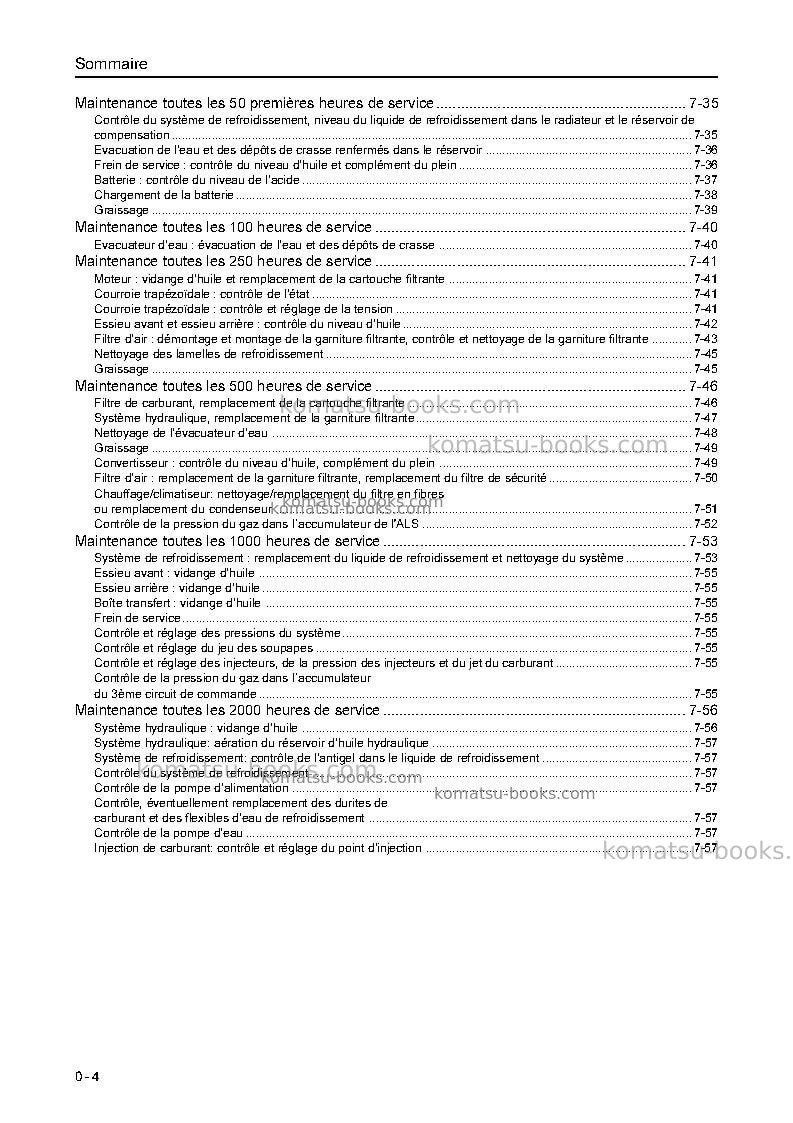 Komatsu wa75-3deu Manuel d'utilisation couverture Page 7 Komatsu wa75-3deu Manuel d'utilisation couverture Page 7