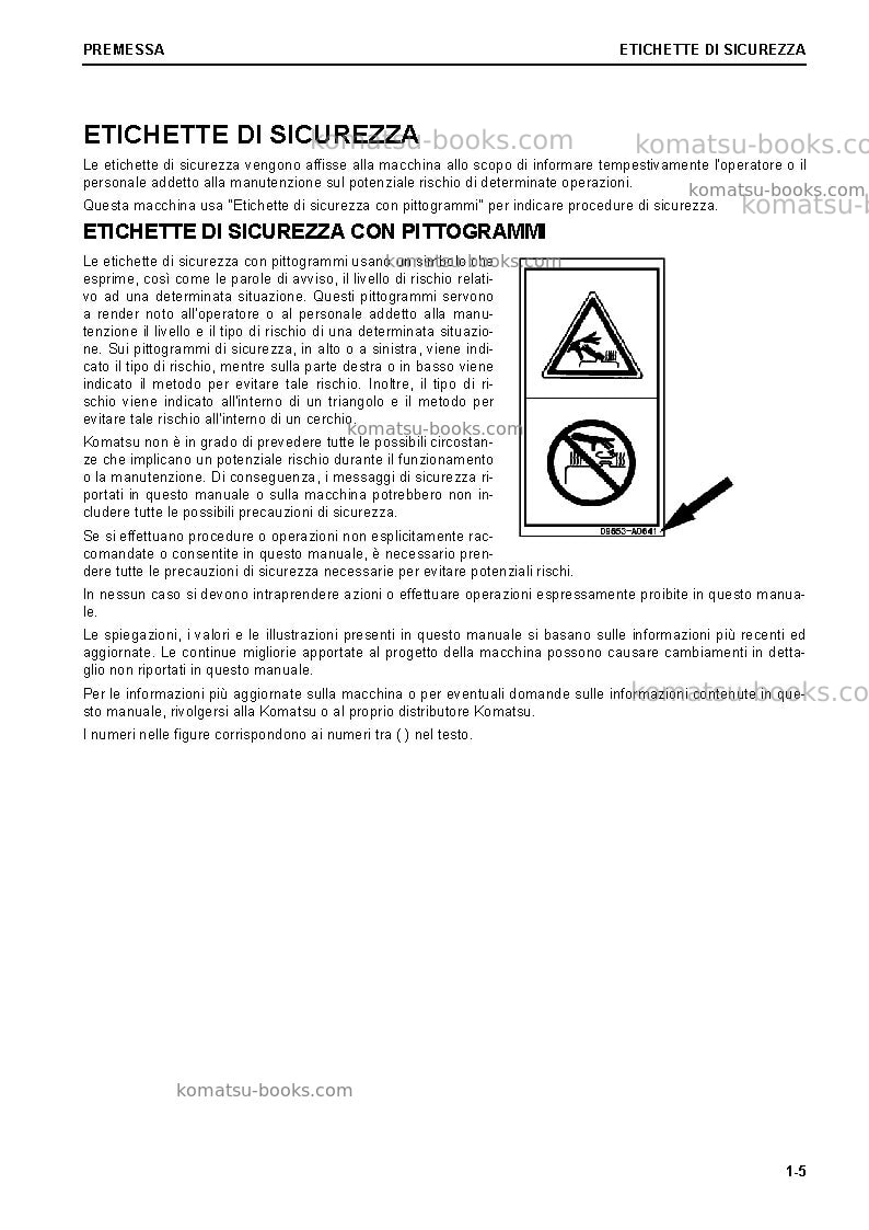 Komatsu wa470-8deu Manuale operativo copertina Pagina 7 Komatsu wa470-8deu Manuale operativo copertina Pagina 7