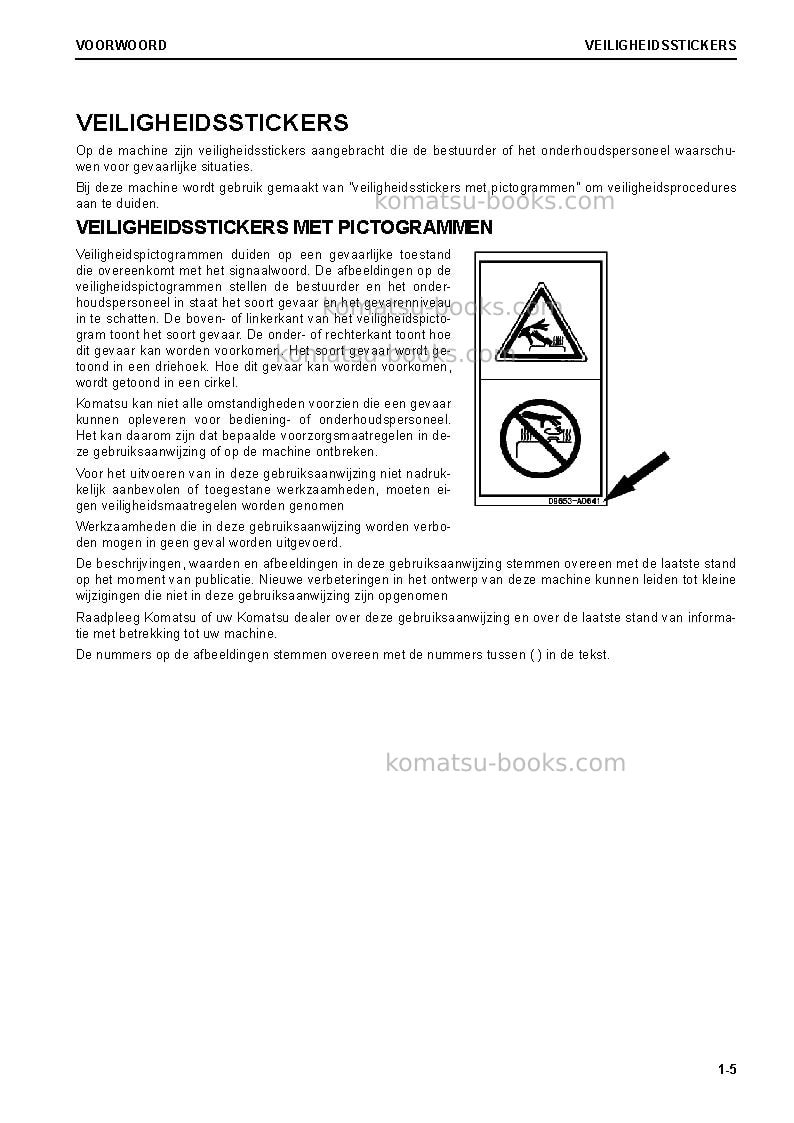 Komatsu wa470-8deu Operation manual cover Page 7 Komatsu wa470-8deu Operation manual cover Page 7