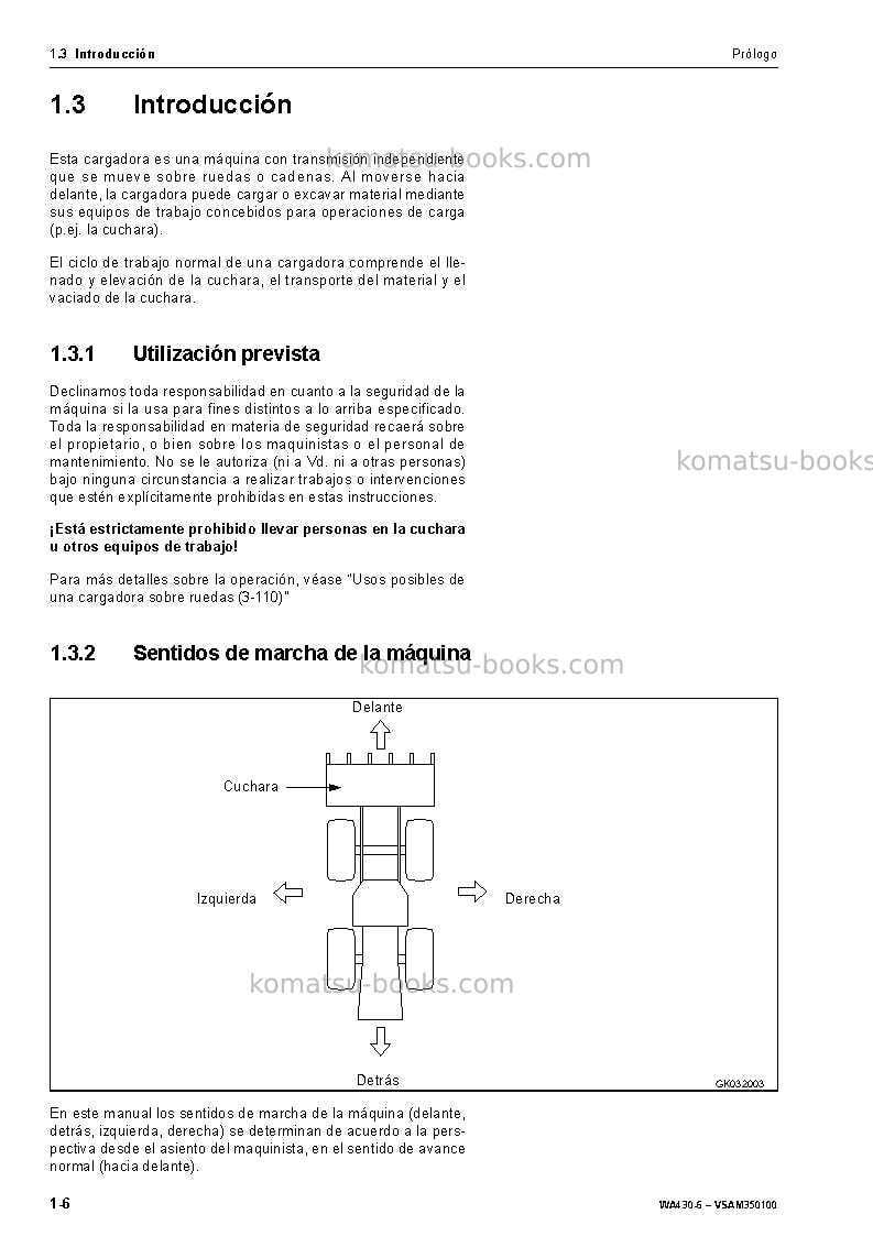 Komatsu wa430-6deu Manual de operación cover Page 7 Komatsu wa430-6deu Manual de operación cover Page 7