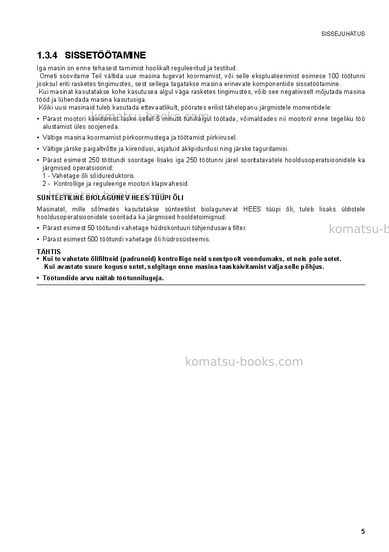 Komatsu pc30mr-2ita Operation manual cover Page 7 Komatsu pc30mr-2ita Operation manual cover Page 7