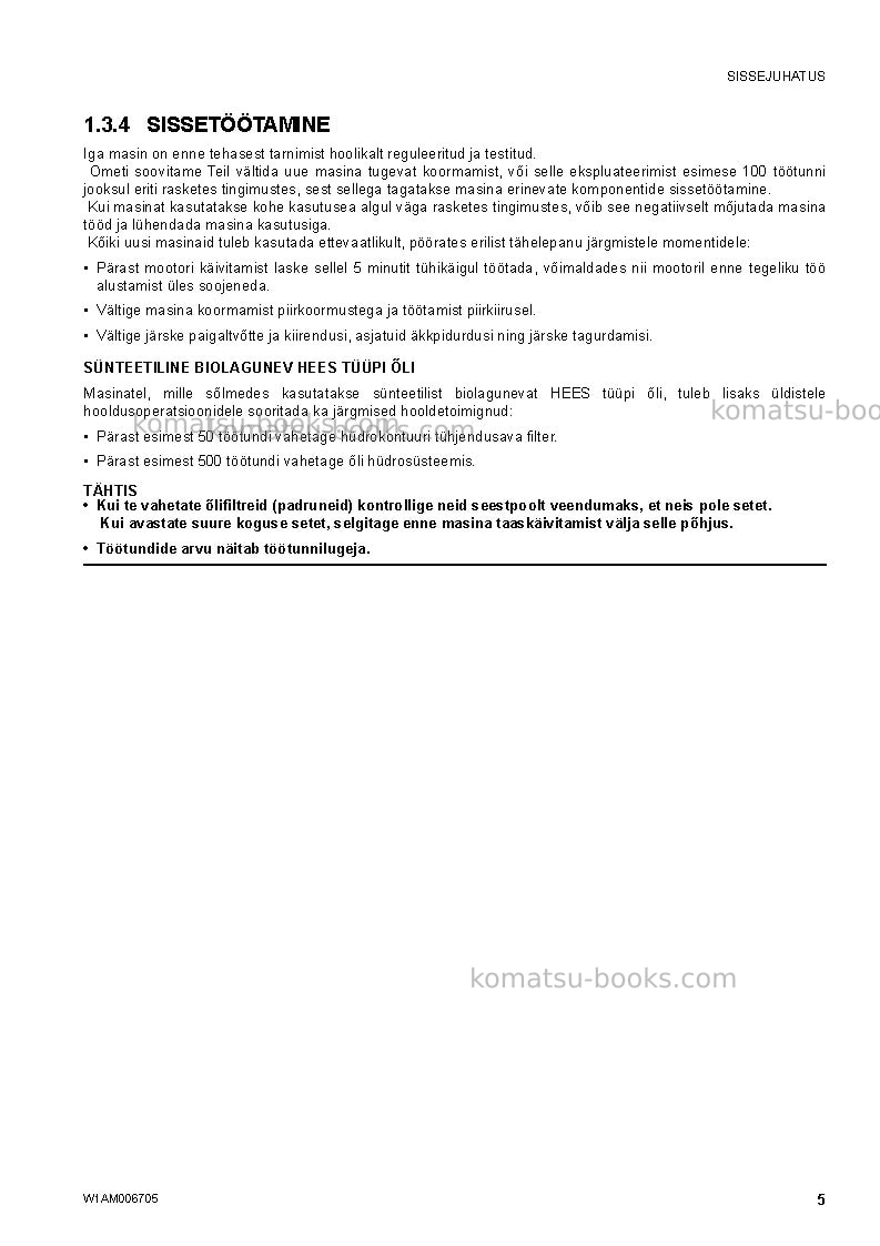 Komatsu pc50mr-2ita Operation manual cover Page 7 Komatsu pc50mr-2ita Operation manual cover Page 7