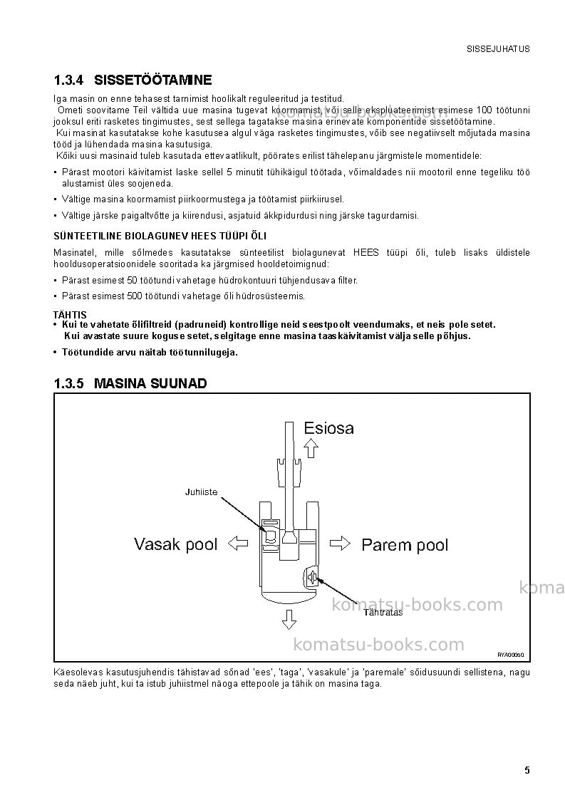 Komatsu pc20mr-2ita Operation manual cover Page 7 Komatsu pc20mr-2ita Operation manual cover Page 7