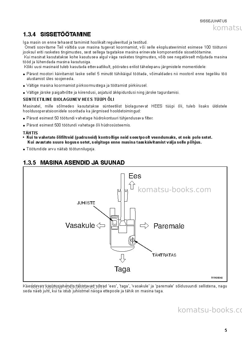 Komatsu pc20mr-2ita Operation manual cover Page 7 Komatsu pc20mr-2ita Operation manual cover Page 7