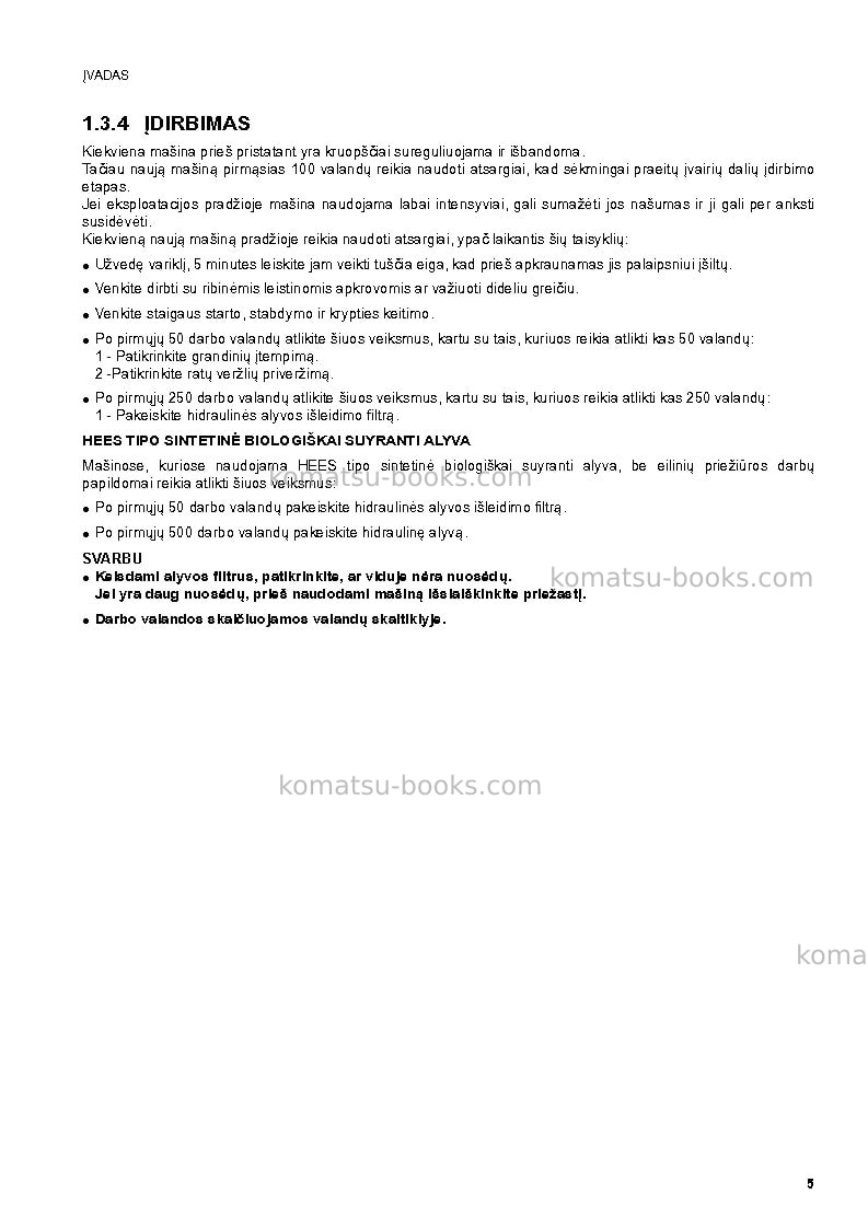 Komatsu sk1020-5ita Operation manual cover Page 7