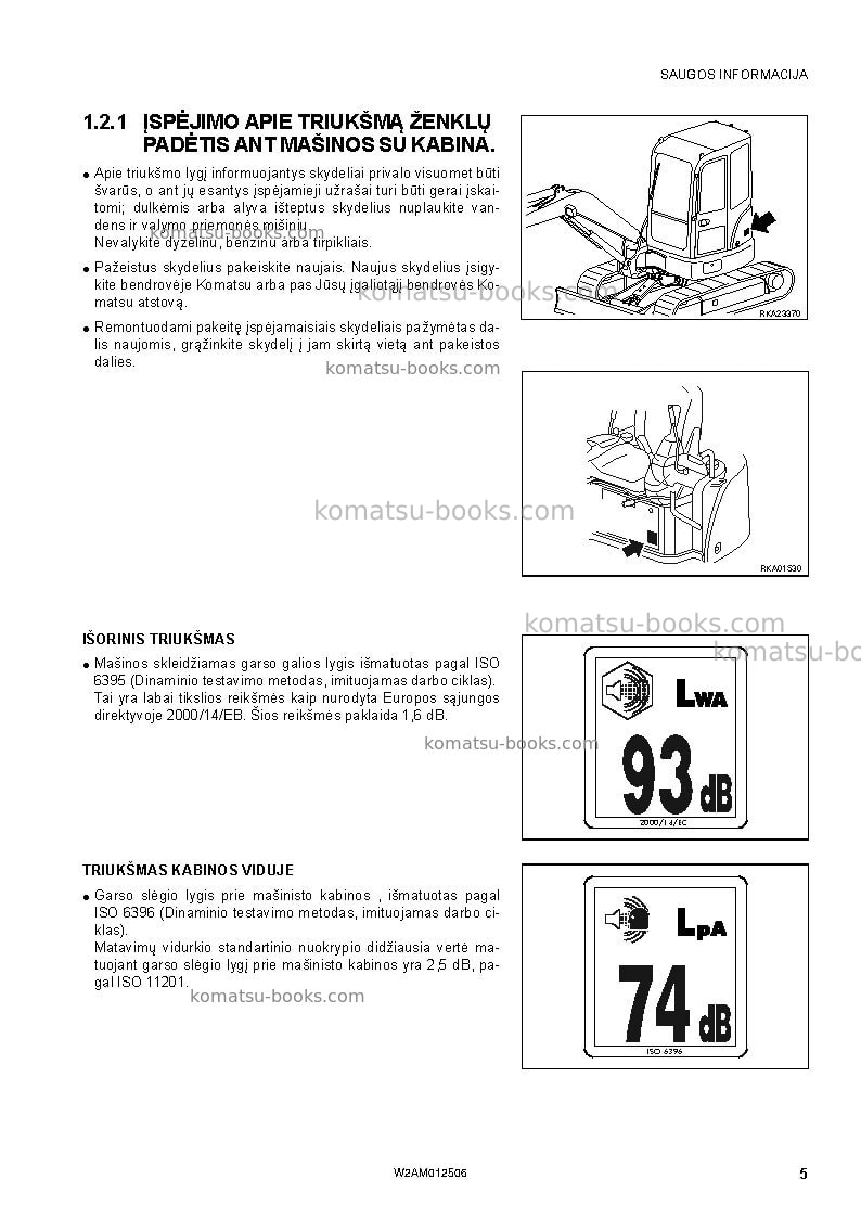 Komatsu pc26mr-3ita Operation manual cover Page 7