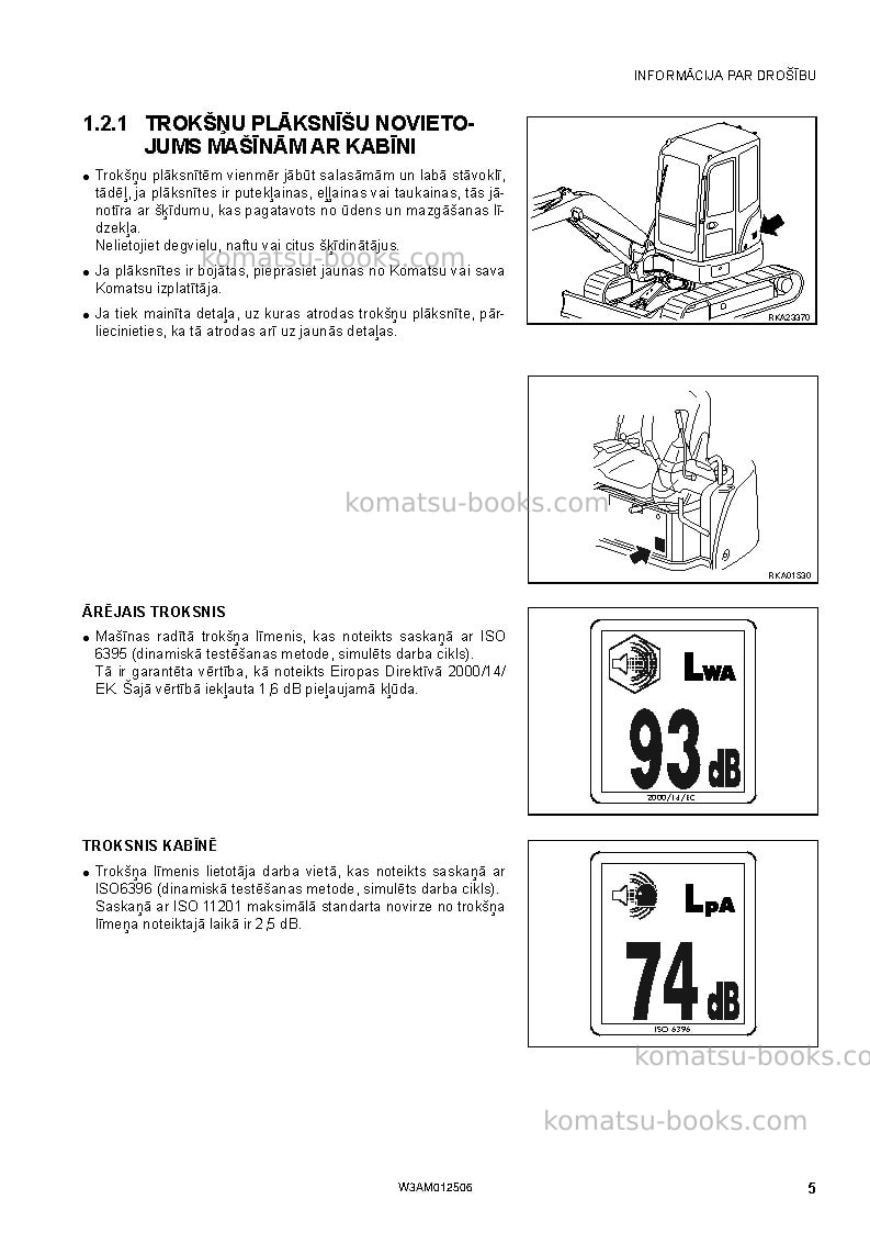 Komatsu pc26mr-3ita Operation manual cover Page 7 Komatsu pc26mr-3ita Operation manual cover Page 7