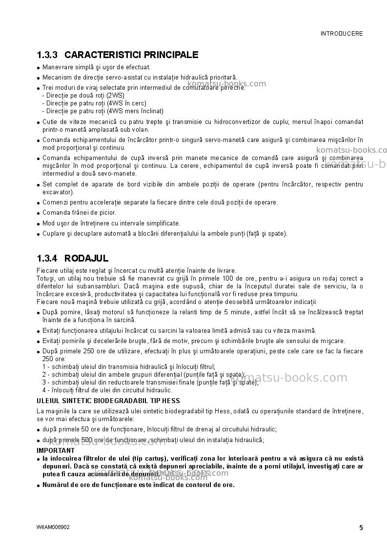 Komatsu wb93s-5ita-tier 3 Operation manual cover Page 7 Komatsu wb93s-5ita-tier 3 Operation manual cover Page 7