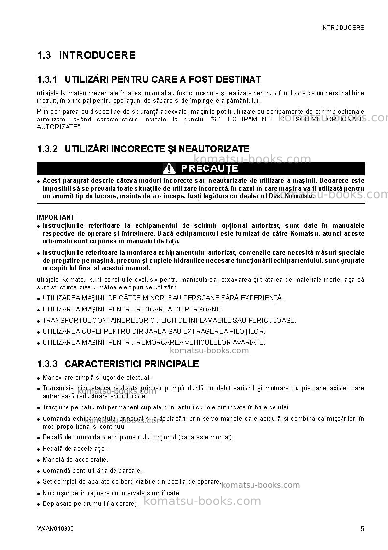 Komatsu sk714-5ita-/ Operation manual cover Page 7