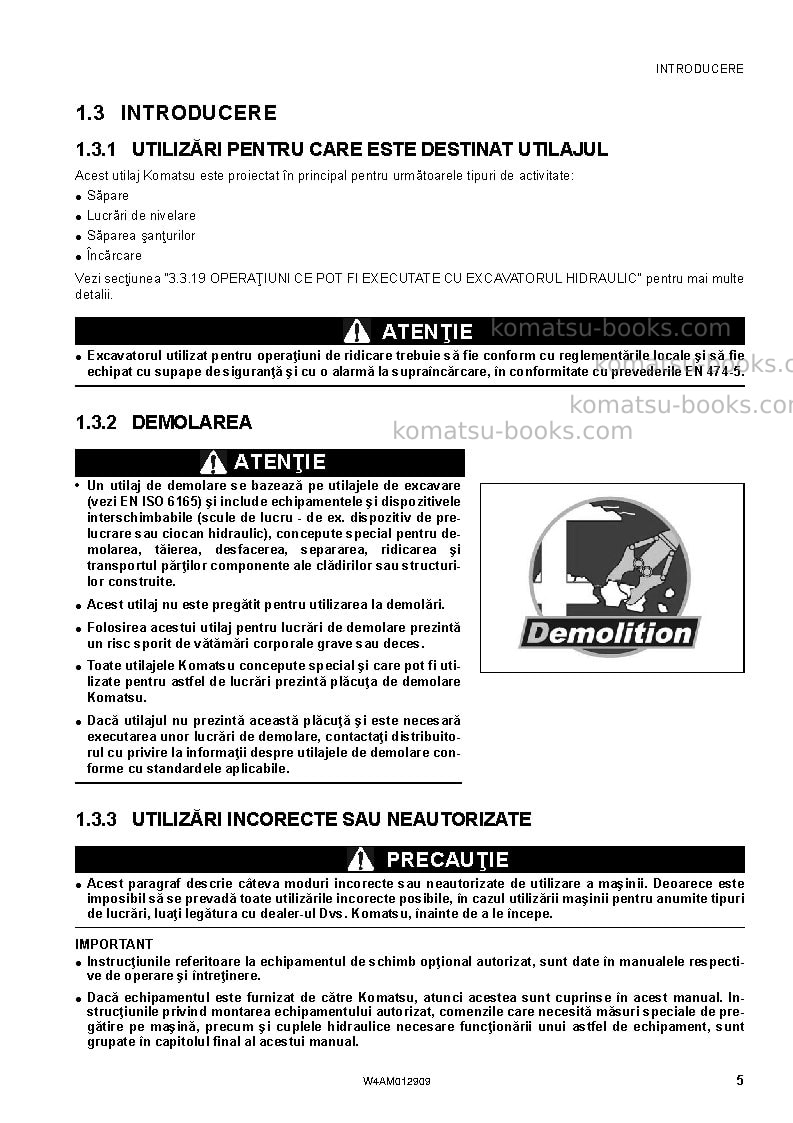 Komatsu pc80mr-3ita Operation manual cover Page 7