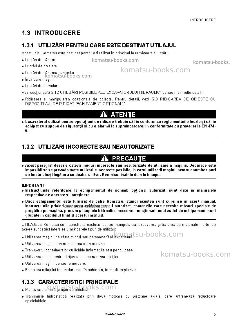 Komatsu pc55mr-3ita Operation manual cover Page 7