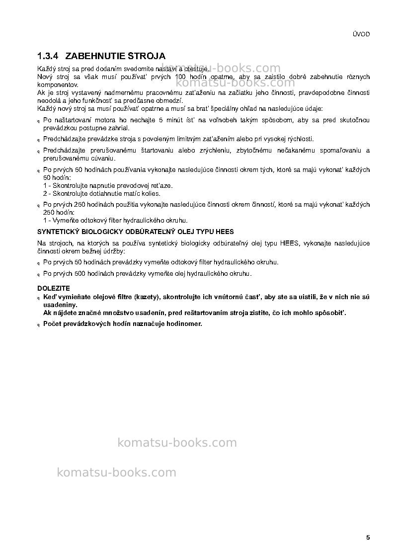 Komatsu sk1020-5ita-turbo Prevádzkový manuál obal Strana 7 Komatsu sk1020-5ita-turbo Prevádzkový manuál obal Strana 7