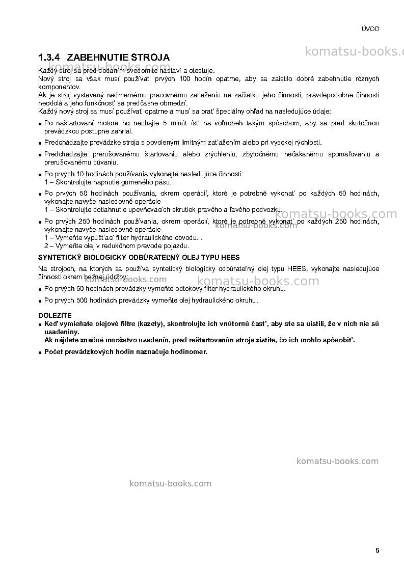 Komatsu ck35-1ita Prevádzkový manuál obal Strana 7 Komatsu ck35-1ita Prevádzkový manuál obal Strana 7