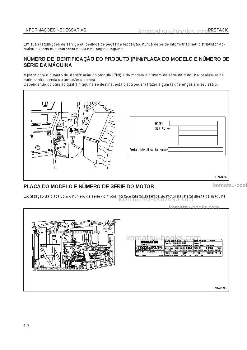Komatsu wa320-5bra Manual de operação capa Página 7