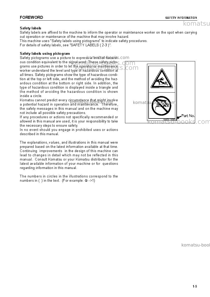 Komatsu wa470-5deu-h Operation manual cover Page 7