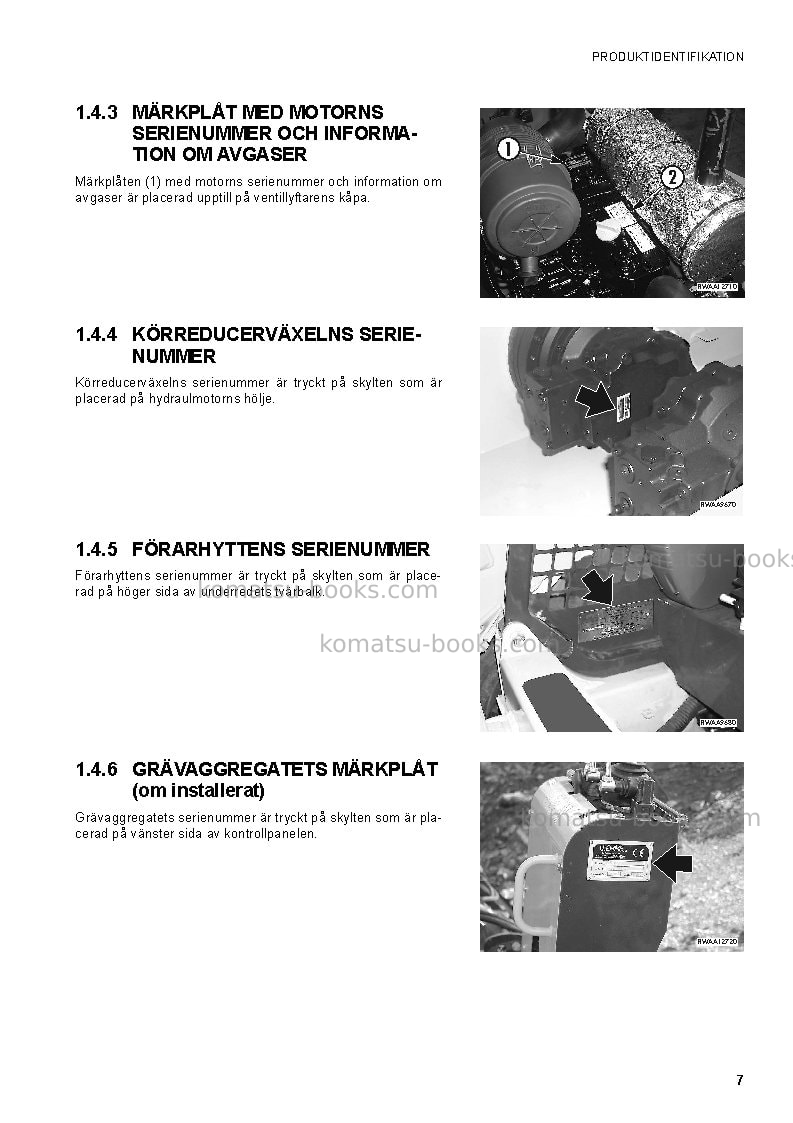Komatsu sk1020-5ita Operation manual cover Page 7 Komatsu sk1020-5ita Operation manual cover Page 7