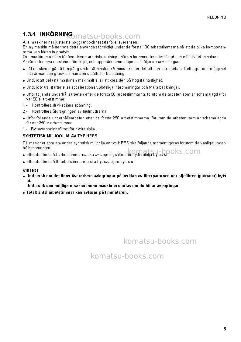 Komatsu sk1020-5ita-turbo Operation manual cover Page 7