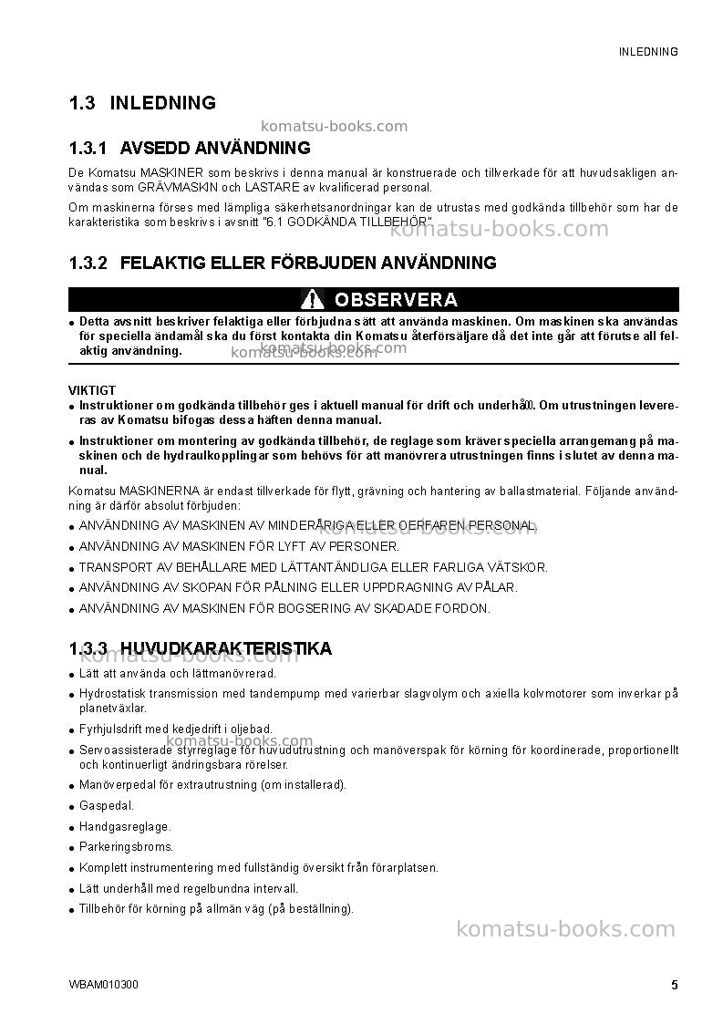 Komatsu sk714-5ita-/ Operation manual cover Page 7 Komatsu sk714-5ita-/ Operation manual cover Page 7