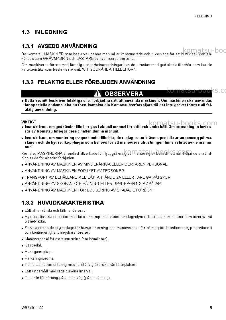 Komatsu ck25-1ita Operation manual cover Page 7 Komatsu ck25-1ita Operation manual cover Page 7