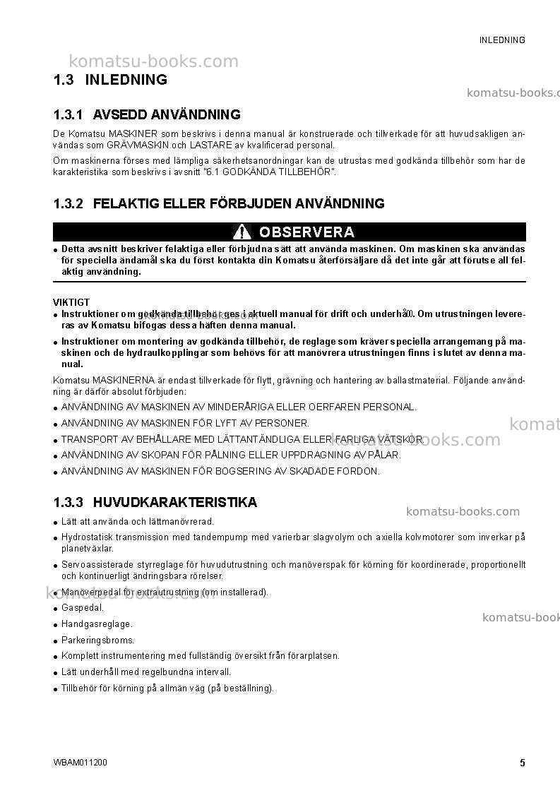 Komatsu ck30-1ita Operation manual cover Page 7 Komatsu ck30-1ita Operation manual cover Page 7