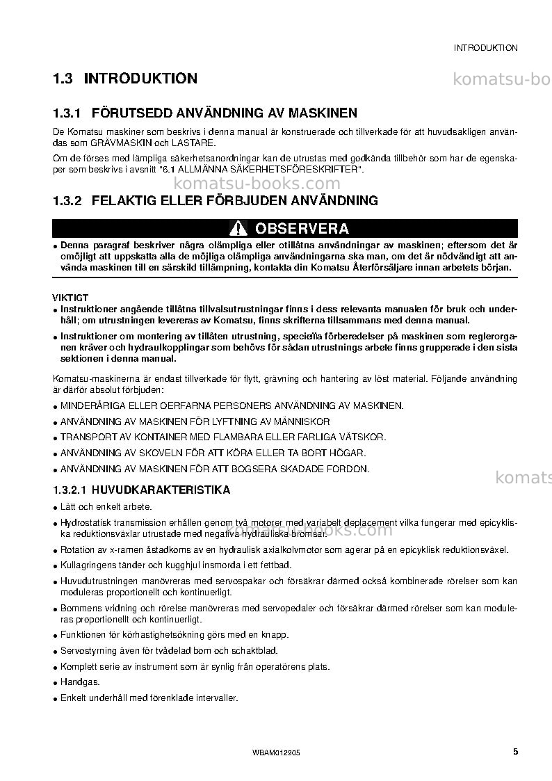 Komatsu pc80mr-3ita Operation manual cover Page 7 Komatsu pc80mr-3ita Operation manual cover Page 7