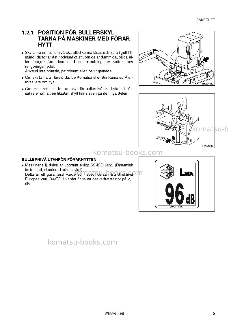 Komatsu pc55mr-3ita Operation manual cover Page 7 Komatsu pc55mr-3ita Operation manual cover Page 7