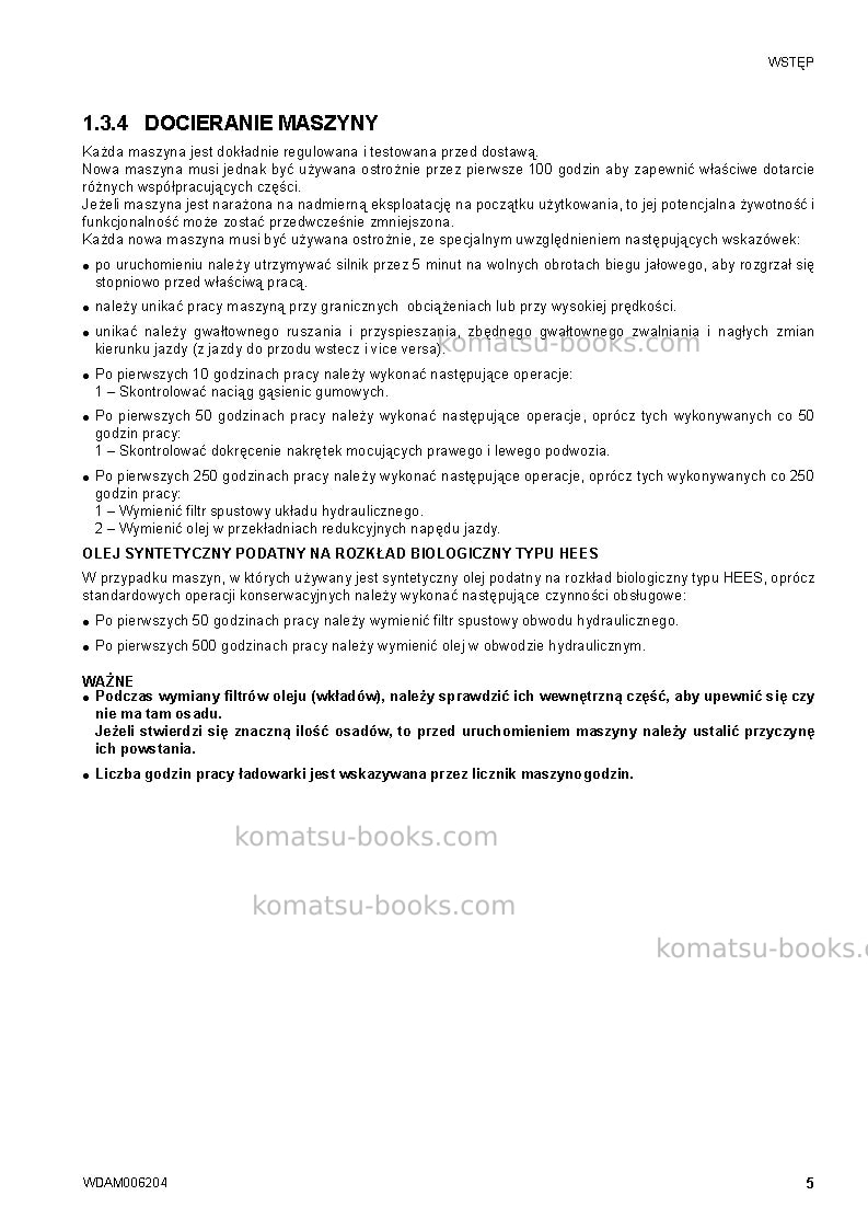 Komatsu ck30-1ita Instrukcja obsługi okładka Strona 7