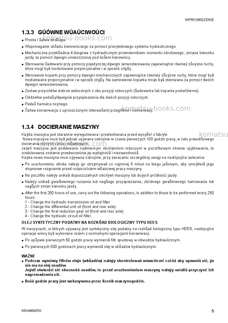 Komatsu wb93r-5ita-tier 3 Instrukcja obsługi okładka Strona 7