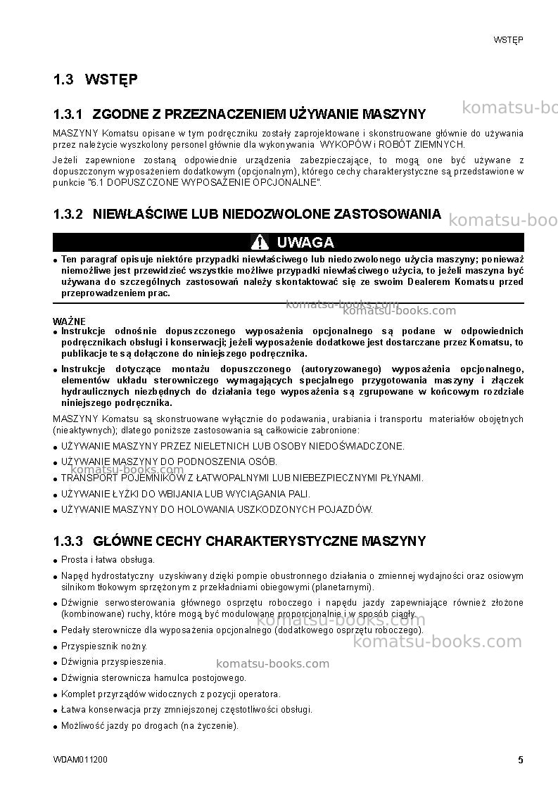 Komatsu ck30-1ita Instrukcja obsługi okładka Strona 7 Komatsu ck30-1ita Instrukcja obsługi okładka Strona 7