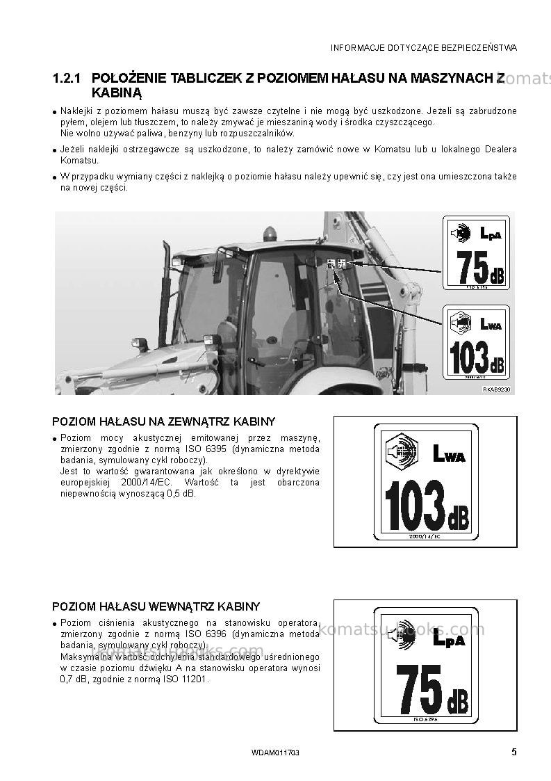 Komatsu wb97s-5ita-tier 3 Instrukcja obsługi okładka Strona 7 Komatsu wb97s-5ita-tier 3 Instrukcja obsługi okładka Strona 7