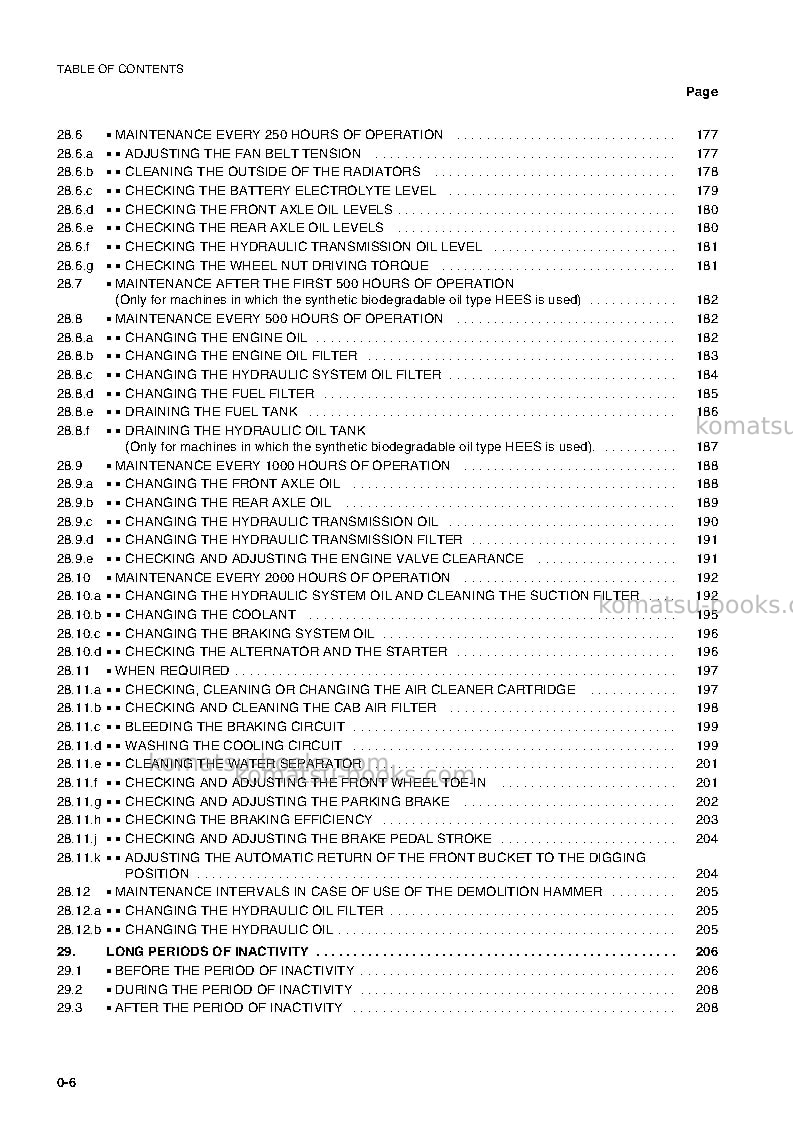 Komatsu wb140-2ita Operation manual cover Page 7