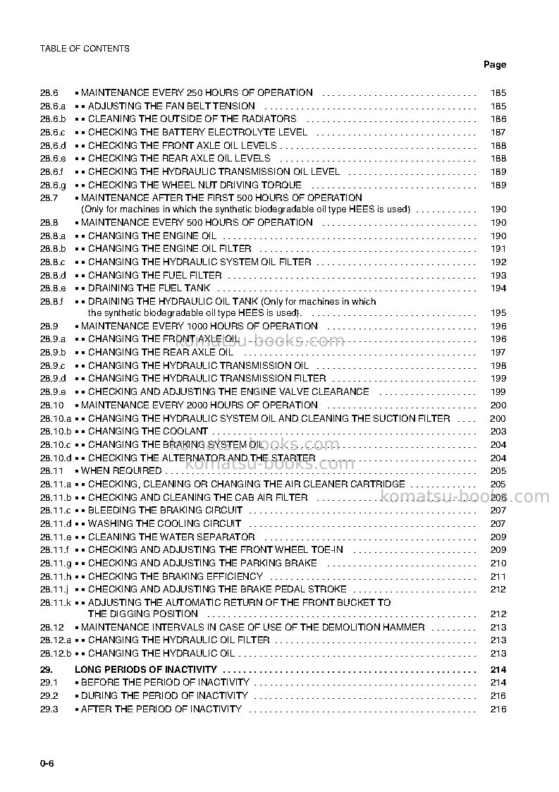 Komatsu wb150ps-2ita Operation manual cover Page 7 Komatsu wb150ps-2ita Operation manual cover Page 7