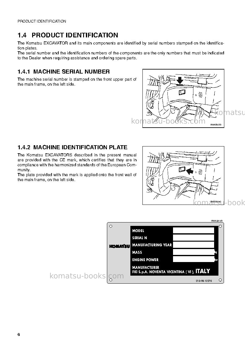 Komatsu pc27r-8jpn Operation manual cover Page 7 Komatsu pc27r-8jpn Operation manual cover Page 7