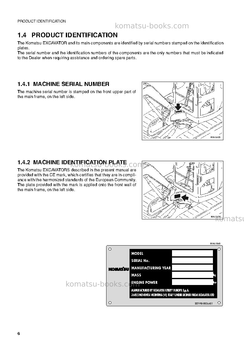 Komatsu pc35r-8jpn Operation manual cover Page 7