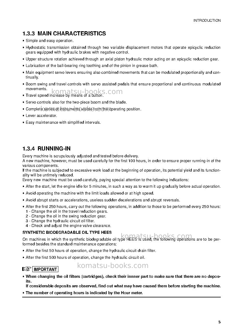 Komatsu pc75r-2ita Operation manual cover Page 7 Komatsu pc75r-2ita Operation manual cover Page 7