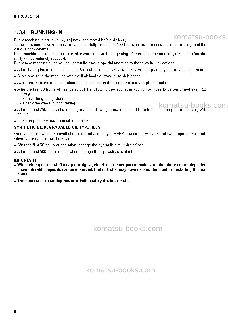 Komatsu sk1020-5ita-turbo Operation manual cover Page 7
