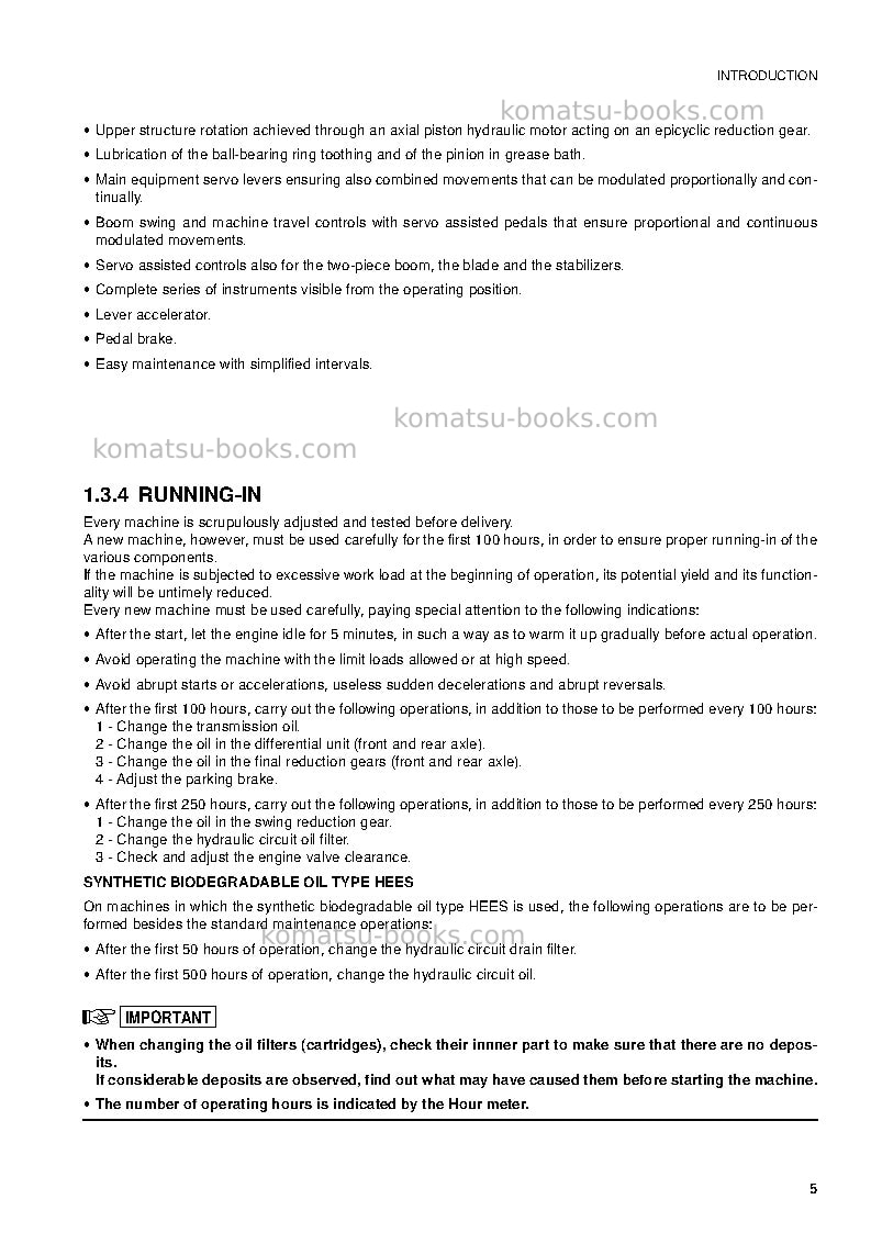 Komatsu pw110r-1ita Operation manual cover Page 7 Komatsu pw110r-1ita Operation manual cover Page 7