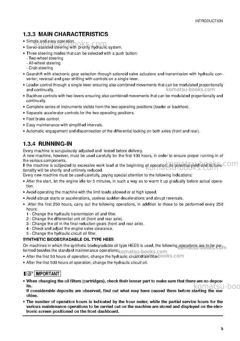 Komatsu wb97s-2ita Operation manual cover Page 7 Komatsu wb97s-2ita Operation manual cover Page 7