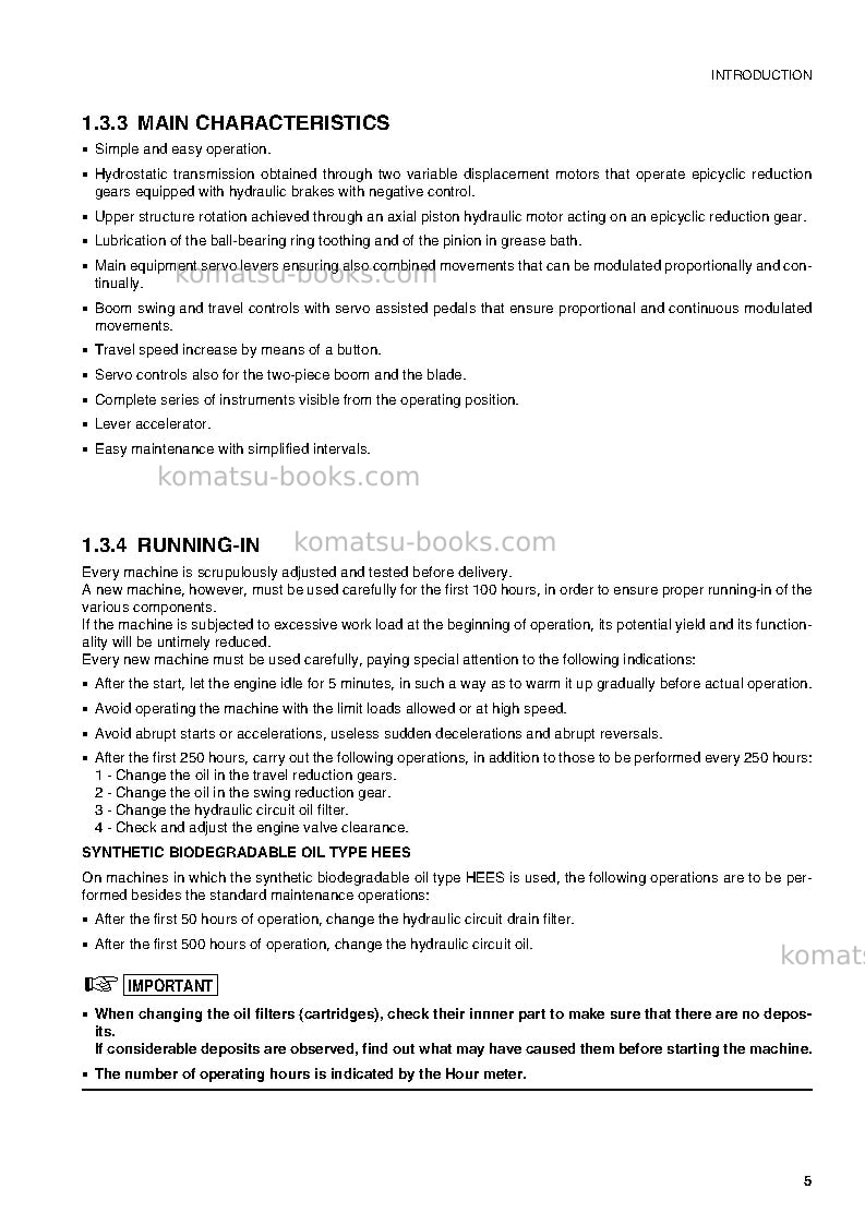 Komatsu pc95r-2ita Operation manual cover Page 7