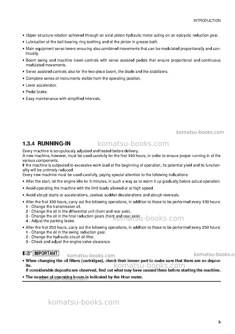 Komatsu pw95r-2ita Operation manual cover Page 7 Komatsu pw95r-2ita Operation manual cover Page 7