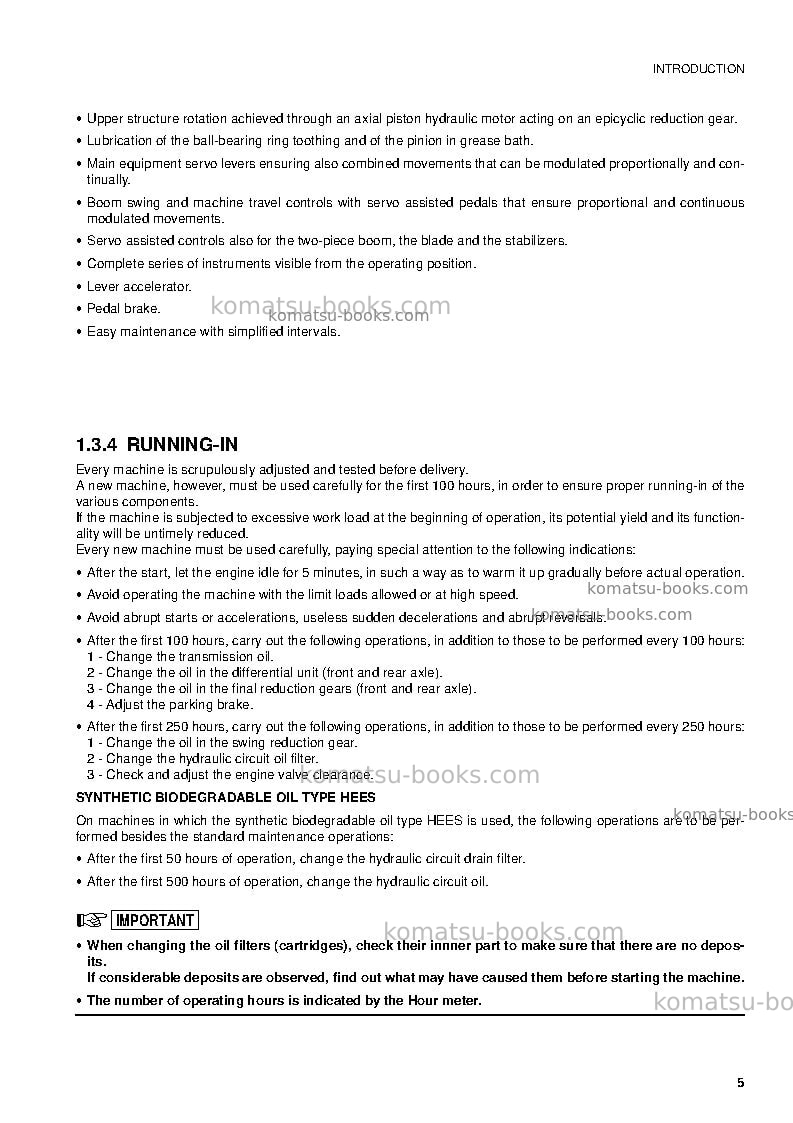 Komatsu pw95r-2ita Operation manual cover Page 7 Komatsu pw95r-2ita Operation manual cover Page 7