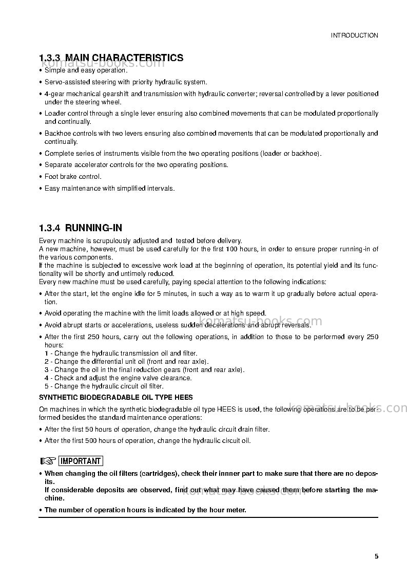 Komatsu wb93r-2ita Operation manual cover Page 7