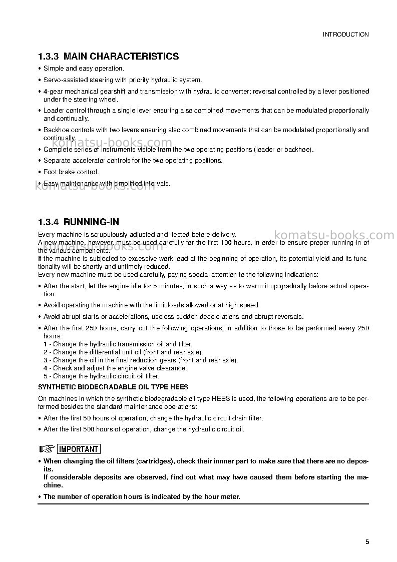 Komatsu wb91r-2ita Operation manual cover Page 7 Komatsu wb91r-2ita Operation manual cover Page 7